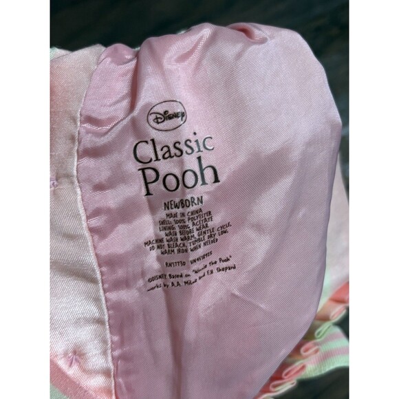 Disney Winnie‎ the Pooh Baby Girl Dress Outfit Newborn Pink Green Yellow Stripe - Picture 5 of 5